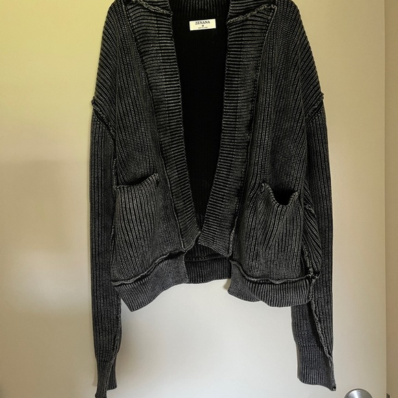 Lennox Cardi- Acid Wash Cardigan - Picture 12 of 13